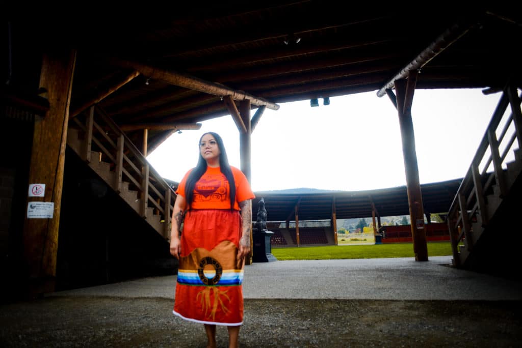 Ashley Michel called out Prime Minister Trudeau for 'words and broken promises' during his visit to Tk’emlups te Secwépemc on Oct. 18