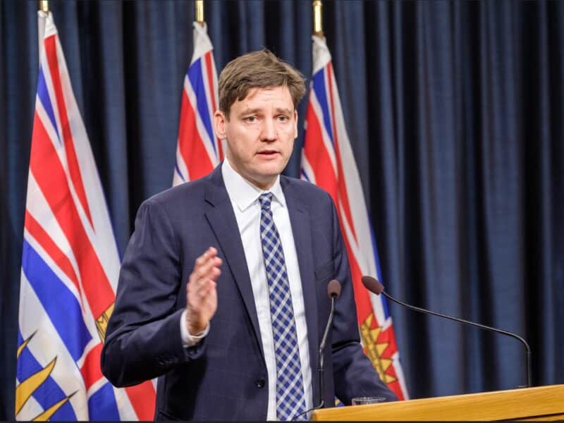 David Eby at a previous press announcement.